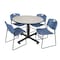 Kobe Kobe Round Table & Chair Set, Wood, Metal, Polypropylene Top TKB48RNDPL44BE - alternate 1